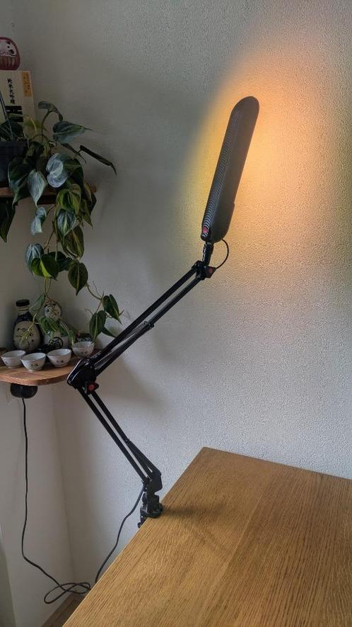Vintage Herda Black Desk Lamp 1980's Bureau Lamp, Huis en Inrichting, Lampen | Tafellampen, Zo goed als nieuw, 50 tot 75 cm, Kunststof
