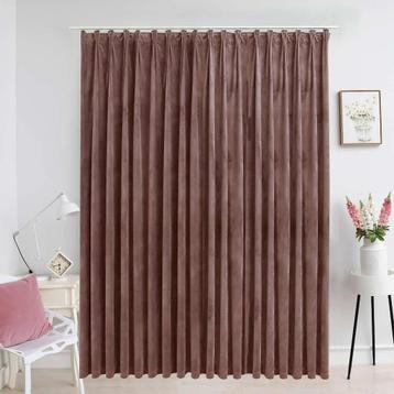 Gordijn verduisterend met haken 290x245 cm fluweel roze beschikbaar voor biedingen