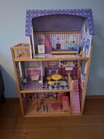 Leuk houten poppenhuis met meubels, Kinderen en Baby's, Speelgoed | Poppenhuizen, Ophalen, Gebruikt, Poppenhuis