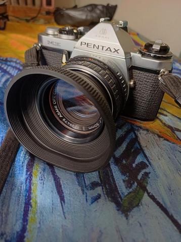 Pentax ME Super met 50mm lens en orginele leren tas beschikbaar voor biedingen
