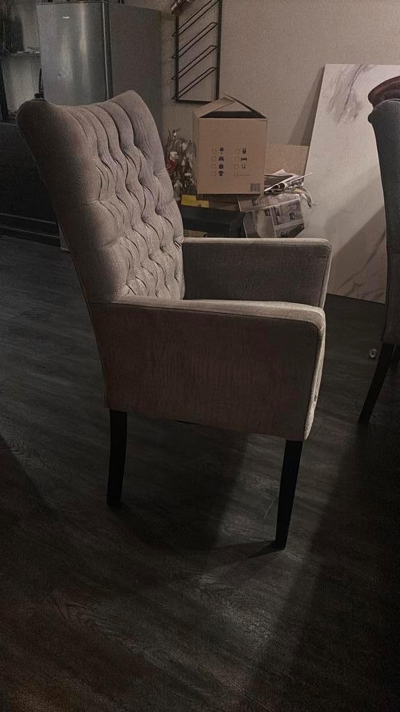 Mooie suède patroon kuipjes 6 stuks, Huis en Inrichting, Stoelen, Ophalen