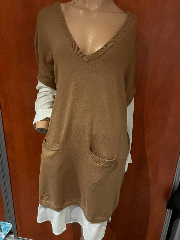 Twinset jurk maat L origineel zgan, Kleding | Dames, Jurken, Zo goed als nieuw, Maat 42/44 (L), Bruin, Knielengte, Ophalen of Verzenden