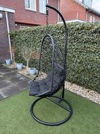 Zwarte hangstoel Egg chair in goede staat, Ophalen, Gebruikt, Zwart, Metaal