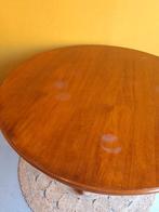 Vintage ronde eettafel, tafel, dinnertable, op barokke voet, Vintage brocante barok landelijk, 100 tot 150 cm, 100 tot 150 cm