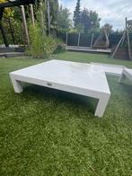 2 loungetafels/bijzettafels wit tuin, Huis en Inrichting, Ophalen, Minder dan 45 cm, Gebruikt, Metaal of Aluminium
