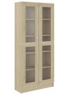 Nieuw vidaXL Vitrinekast 82,5x30,5x168 cm,  eikenkleurig, Ophalen, Eikenhout, Nieuw, 50 tot 100 cm