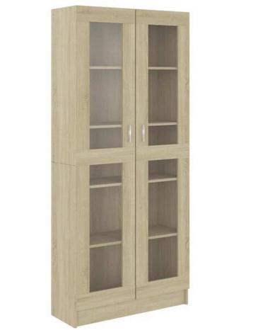 Nieuw vidaXL Vitrinekast 82,5x30,5x168 cm,  eikenkleurig