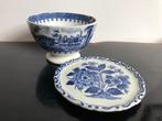 Delfts blauw bordje Porceleyne Fles + spoelkom Petrus Regout, Antiek en Kunst, Ophalen of Verzenden