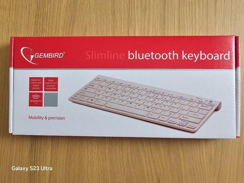 Wireless Keyboard with Bluetooth BT toetsenbord nieuw  wit, Computers en Software, Toetsenborden, Nieuw, Qwerty, Draadloos, Ergonomisch