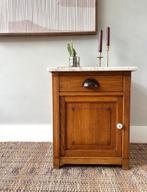 Vintage nachtkastje marmer, Ophalen of Verzenden, Gebruikt, Hout