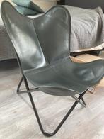 Kinder Vlinderstoel nieuw echt leer grijs, zwart frame, Huis en Inrichting, Stoelen, Ophalen, Nieuw, Leer, Grijs