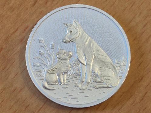 Australië 2$ "Next Generation" 2 OZ Zilver "Piedfort" Dingo, Postzegels en Munten, Munten | Oceanië, Losse munt, Zilver, Verzenden