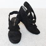 Zeer Mooie Suede Bruno Premi Sleehakken s20 (Maat 39) € 45,-, Bruno Premi, Zwart, Zo goed als nieuw, Sandalen of Muiltjes