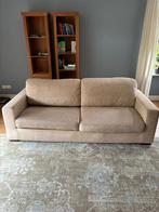 Gestoffeerde lichtbeige bank, Huis en Inrichting, Ophalen, Gebruikt, Driepersoons, 75 tot 100 cm