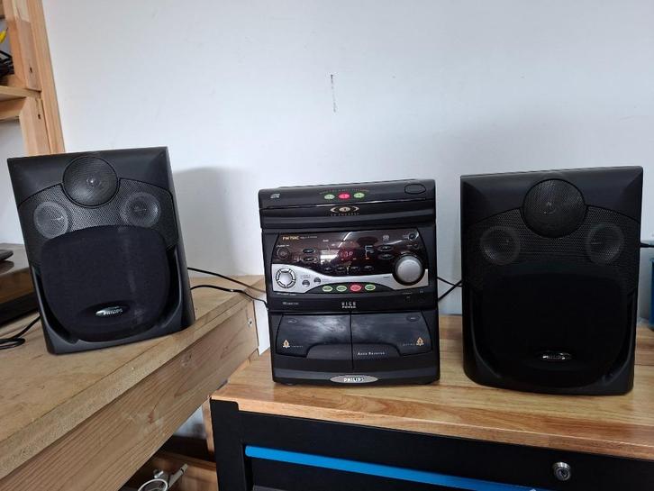 stereotoren 3 cd wisselaar cassette en cd philips fw750, Audio, Tv en Foto, Stereo-sets, Zo goed als nieuw, Cassettedeck, Cd-speler