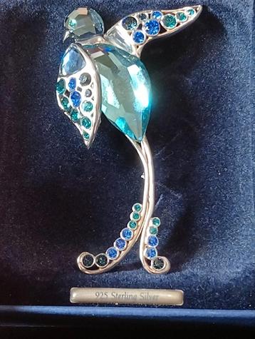 Sterling zilveren Swarovski broche  beschikbaar voor biedingen