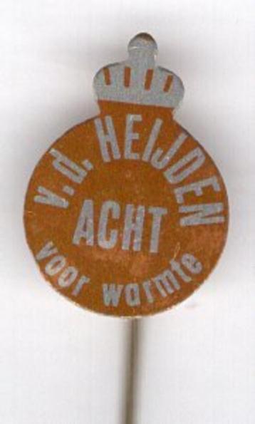 V.D. Heijden acht voor warmte blik speldje ( M_148 ) beschikbaar voor biedingen