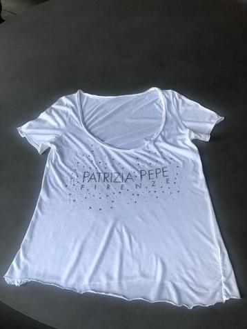 Wit katoenen Patrizia Pepe shirt, mt M beschikbaar voor biedingen