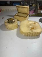 albasten set jaren 60 - asbak, aansteker en sigarettendoos, Ophalen of Verzenden, Gebruikt, Aansteker