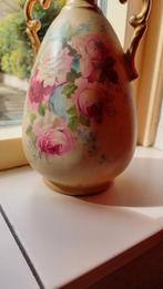 2 antieke engelse vazen met bloemmotief, Antiek en Kunst, Ophalen