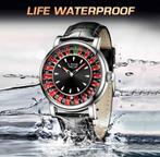 Roulette Horloge - Uniek Design!, Sieraden, Tassen en Uiterlijk, Overige merken, Leer, Staal, Polshorloge