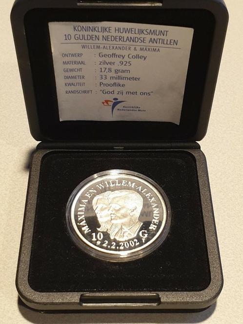 Ned Antillen, 10 gulden 2002, 17.8 gr .925 zilver (9), Postzegels en Munten, Edelmetalen en Baren, Zilver, Ophalen of Verzenden