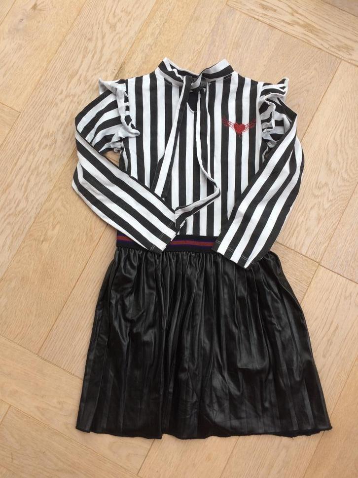 Nog erg net jurkje van Topitm met leatherlook rok 110/116, Kinderen en Baby's, Kinderkleding | Maat 110, Zo goed als nieuw, Meisje