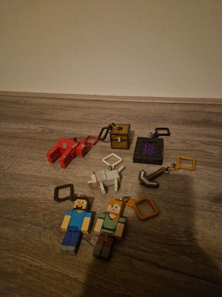 Minecraft Backpack Buddies Sleutelhangers Set, Verzamelen, Sleutelhangers, Gebruikt, Knuffel of Figuurtje, Ophalen of Verzenden