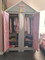 Kinder kledingkast met dak, Huis en Inrichting, Kasten | Kledingkasten, Ophalen, 100 tot 150 cm, Met hangruimte, Zo goed als nieuw