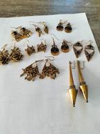 Vintage bronzen oorbellen., Verzenden, Brons, Oorbellen
