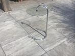 Bijzettafeltje met glasplaat, Ophalen, Minder dan 55 cm, Rond, Glas