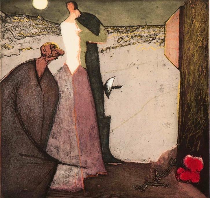 Constant - 'De Liefdesverklaring van Cyrano II', Antiek en Kunst, Kunst | Etsen en Gravures, Ophalen