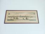 Vintage Ingelijste Prent – Historisch Stadsgezicht van Amste, Ophalen of Verzenden, Voor 1940, Gebruikt