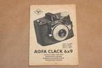 Oude gebruiksaanwijzing Agfa Clack 6x9 - Ca 1955, Ophalen of Verzenden, 1940 tot 1960, Fototoestel
