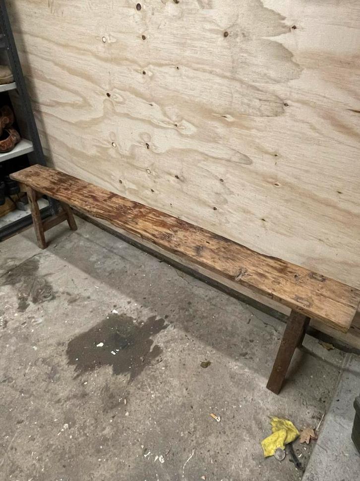 Antiek Houten Bankje, Antiek en Kunst, Antiek | Meubels | Stoelen en Banken, Ophalen of Verzenden