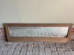 Antieke eiken houten Art Deco Amsterdamse school spiegel, Ophalen, Rechthoekig, 100 tot 150 cm, Minder dan 100 cm
