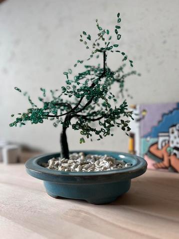 Vintage bonsaiboompje van glaskralen beschikbaar voor biedingen