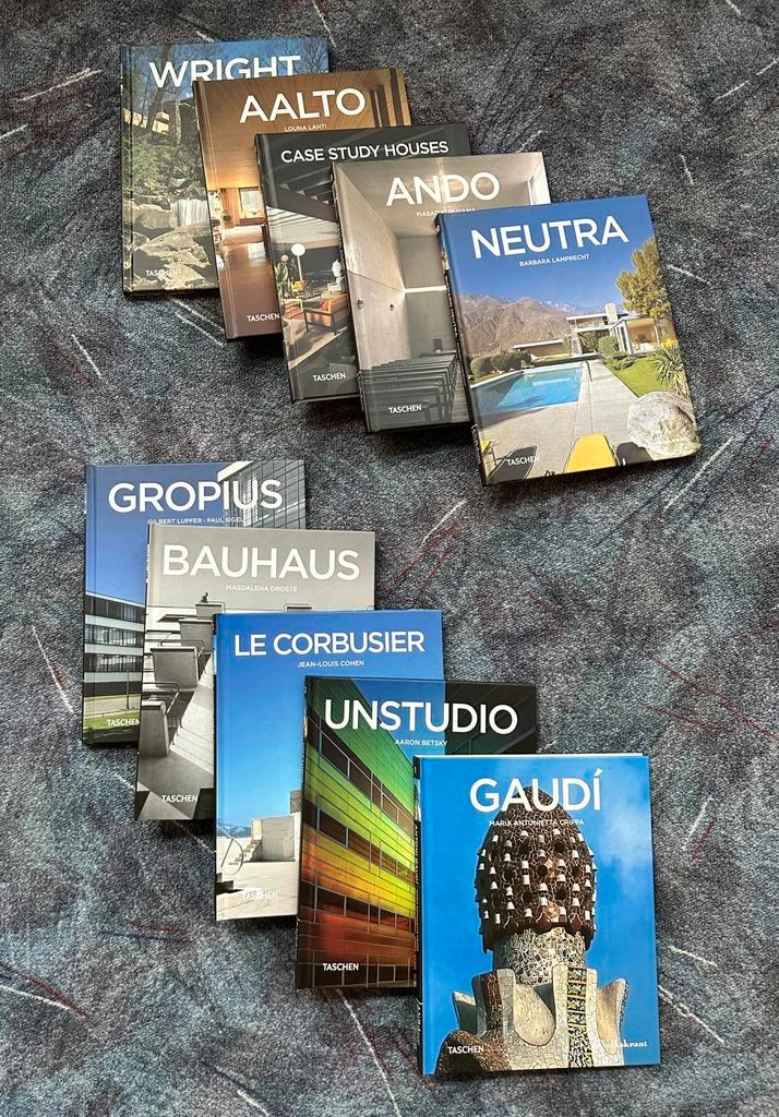 Volkskrant Taschen serie Wereldarchitecten deel 1-10, Boeken, Kunst en Cultuur | Architectuur, Zo goed als nieuw, Architecten