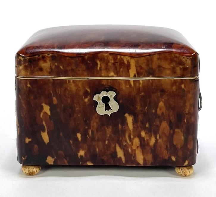 574. Tortoise theekistje, tweede helft 20e eeuw, Engeland, Antiek en Kunst, Kunst | Designobjecten, Ophalen of Verzenden