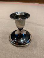 Zilverkleurige Kandelaar met Kralenrand, Ophalen of Verzenden