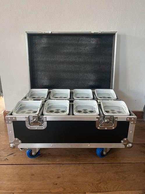 8x UPLIGHTS (6x18W RGBWA+UV LED) Wireless DMX / Flightcase, Muziek en Instrumenten, Licht en Laser, Nieuw, Licht, Geluidgestuurd