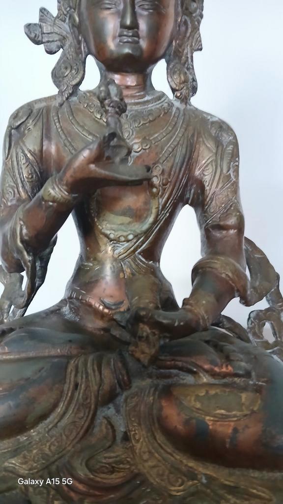Bronzen Boeddha Vajrasattva vintage, Huis en Inrichting, Woonaccessoires | Boeddhabeelden, Gebruikt, Ophalen of Verzenden