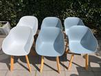 6 eetkamer stoelen - Grijs en wit, Huis en Inrichting, Stoelen, Gebruikt, Grijs, Vijf, Zes of meer stoelen, Ophalen