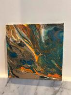 Dripping Acryl Werk 20x20 cm, Verzenden