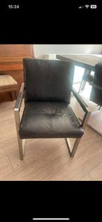 Hele mooie zware leren stoelen, Huis en Inrichting, Stoelen, Ophalen, Gebruikt, Zwart, Leer