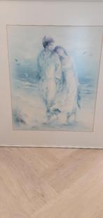 litho van Willem Haenraets man en vrouw op strand zgan, Antiek en Kunst, Kunst | Litho's en Zeefdrukken, Ophalen