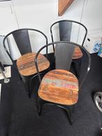 Industriële Eetkamerstoelen - Set van 3, Huis en Inrichting, Stoelen, Ophalen, Gebruikt, Drie, Zwart