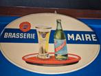 Bord Emaille blik Brasserie Maire 60cm, Verzamelen, Merken en Reclamevoorwerpen, Ophalen of Verzenden, Gebruikt, Reclamebord
