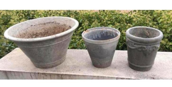 Terracotta en betonnen bloempotten decoratie waxinelichtjes, Tuin en Terras, Bloempotten, Zo goed als nieuw, Terracotta, Binnen