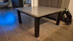 Salontafel teak met metalen onderstel, Ophalen, 50 tot 100 cm, Teakhout, Vierkant